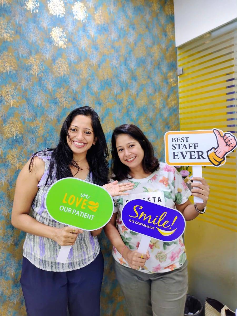 A smiling patient with Dr. Vaishali at Make Me Smile