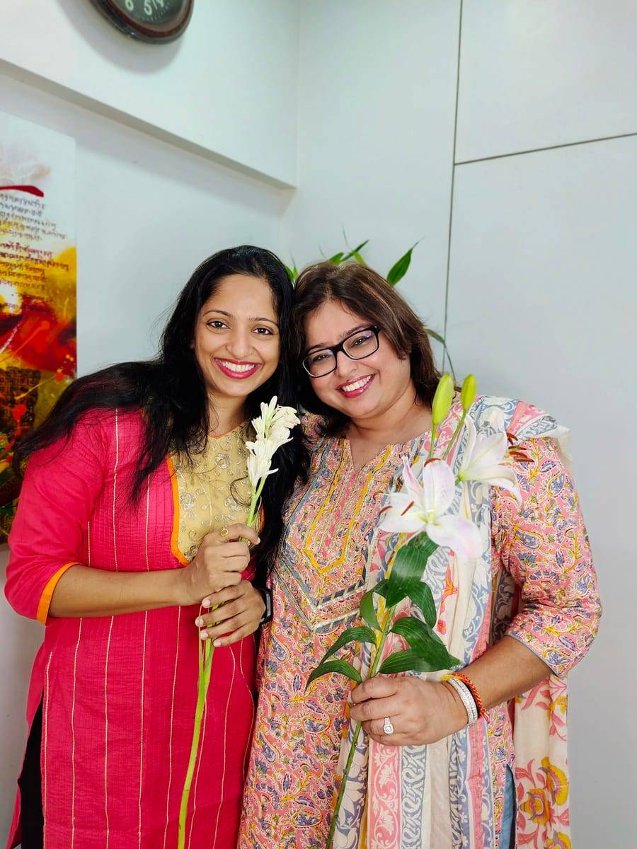A smiling patient with Dr. Vaishali at Make Me Smile