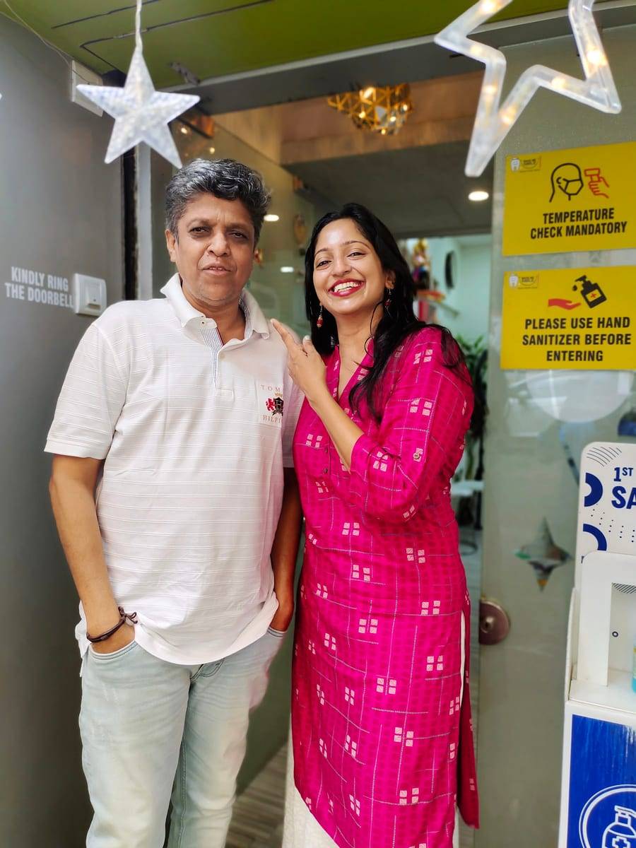 A smiling patient with Dr. Vaishali at Make Me Smile